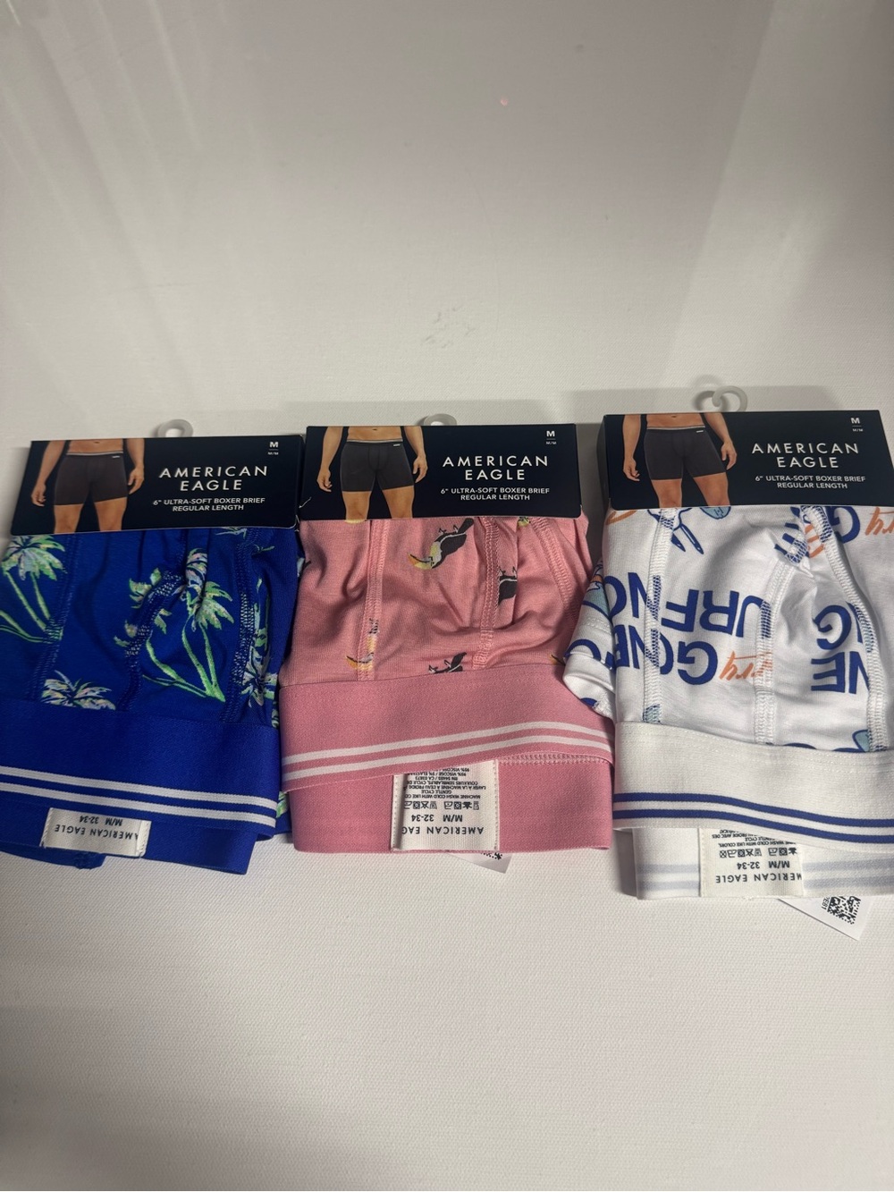 American Eagle Boxer Briefs Mens Medium Ultra Soft Lot Of 3
